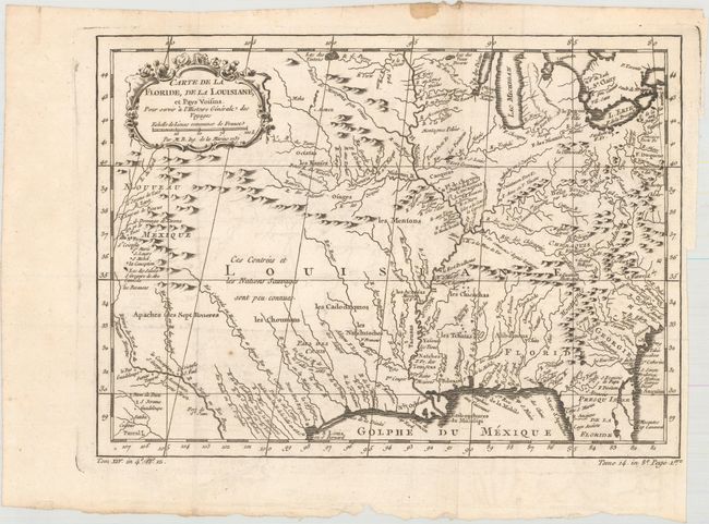 Carte de la Floride, de la Louisiane, et Pays Voisins. Pour Servir a l'Histoire Generale des Voyages