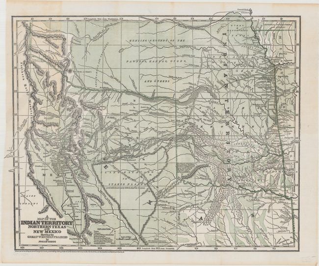 A Map of the Indian Territory Northern Texas and New Mexico Showing the Great Western Prairies