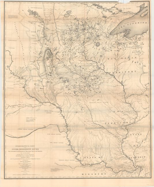 Hydrographical Basin of the Upper Mississippi River from Astronomical and Barometrical Observations Surveys and Information... [with report] Report Intended to Illustrate a Map of the Hydrographical Basin...