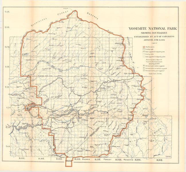 Yosemite National Park Showing Boundaries Established by Act of Congress... [together with] Map of the Yosemite National Park Prepared for Use of U.S. Troops... [and] Yosemite National Park California