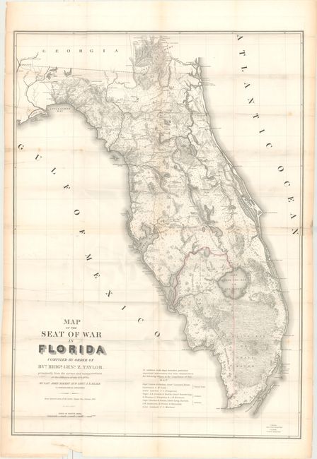 Map of the Seat of War in Florida Compiled by Order of Bvt. Brigr. Genl. Z. Taylor, Principally from the Surveys and Reconnaissances of the Officers of the U.S. Army