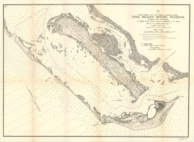 Map of Inside Passage from Punta Rassa to Charlotte Harbor, Pine Island Sound, Florida...