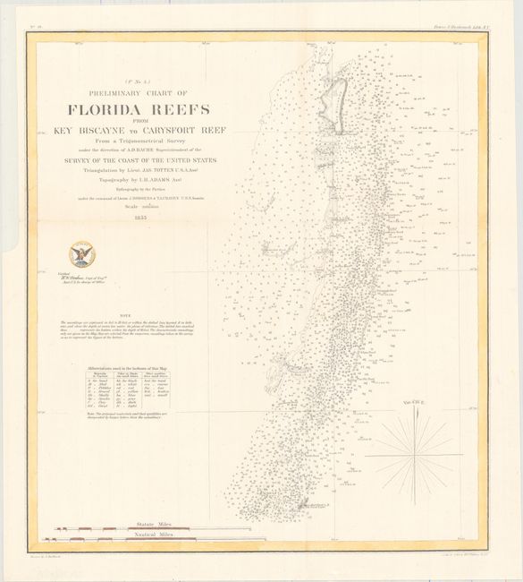 (F No. 4.) Preliminary Chart of Florida Reefs from Key Biscayne to Carysfort Reef... [together with] Legare Anchorage Florida Reefs