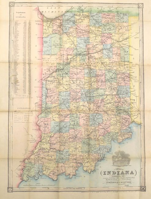 A New Map of Indiana Exhibiting the Counties, Townships, Cities, Villages, and Post Offices Rail Roads, Canals, and Common Roads