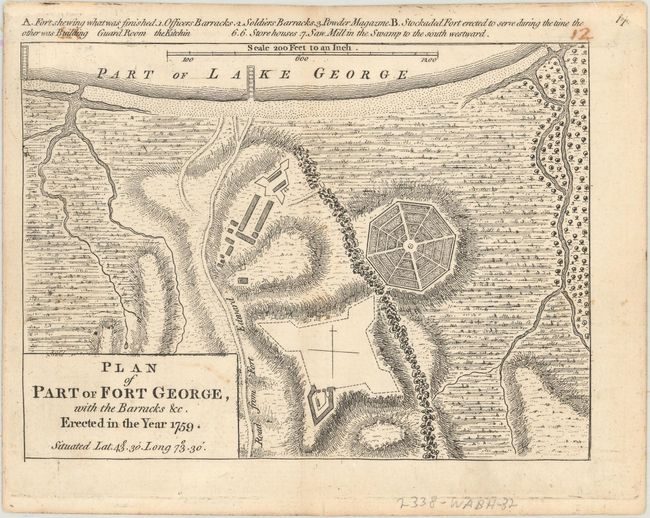 Plan of Part of Fort George, with the Barracks &c. Erected in the Year 1759...