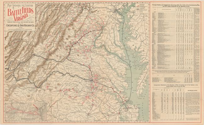 Map Showing the Location of Battle Fields of Virginia Compiled from Official War Records and Maps...