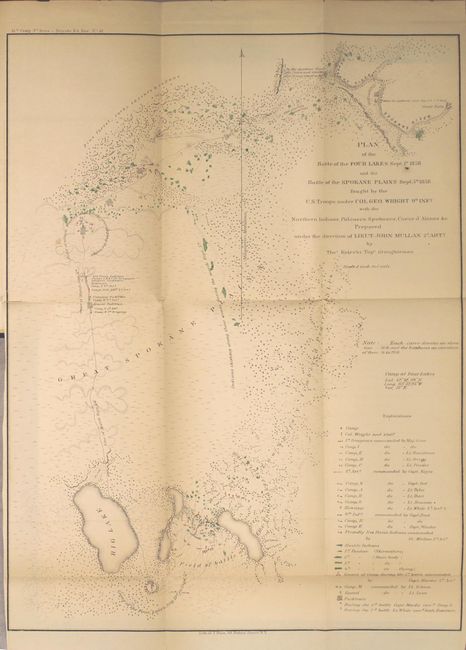 Plan of the Battlefield of the Four Lakes Sept. 1st 1858 [in set with] Plan of Col. Steptoe's Battlefield on the Ingossomen Creek, May15th, 16th & 17th, 1858