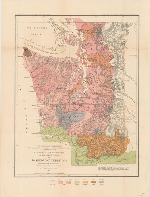 Map Showing the Distribution of the Indian Tribes of Washington Territory Compiled from the Latest Authorities...