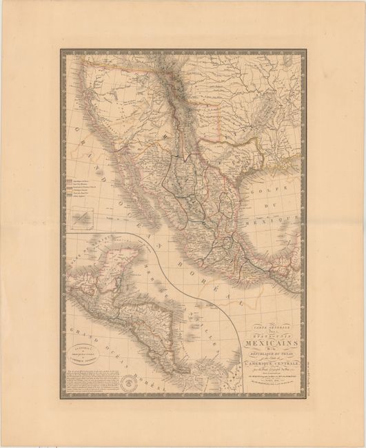 Carte Generale des Etats-Unis Mexicains de la Republique du Texas et des Etats de l'Amerique Centrale