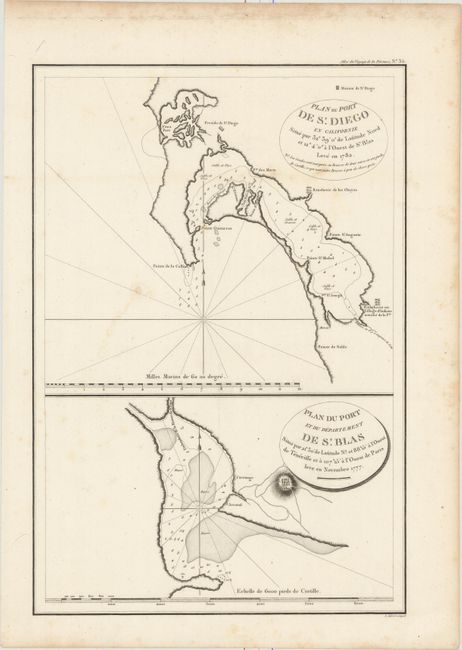 Plan du Port de St. Diego en Californie... [on sheet with] Plan du Port et du Departement de St. Blas...