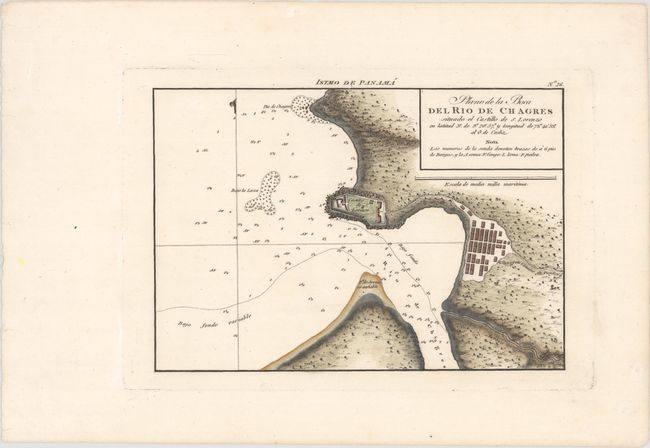 Plano de la Boca del Rio de Chagres Situado el Castillo de S. Lorenzo...