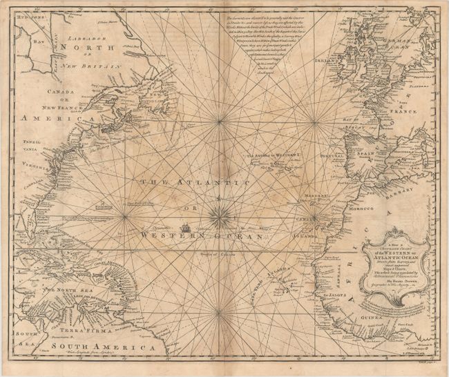 A New & Accurate Chart of the Western or Atlantic Ocean Drawn from Surveys and Most Approved Maps & Charts. The Whole Being Regulated by Astronomical Observations