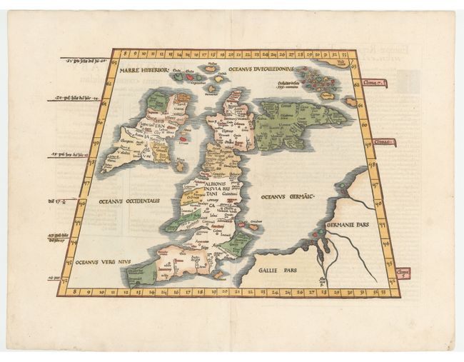 Europae Tabula Prima Continet Insulam Albion, sive Britanniam & Hyberniam