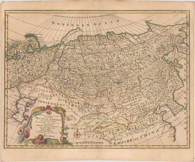 A New & Accurate Map of the Whole Russian Empire, as Contain'd Both in Europe and Asia. Drawn from Authentic Journals, Surveys, and Most Approved Modern Maps, and Regulated by Astronomical Observations