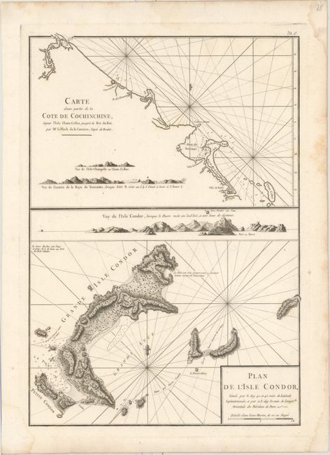 Carte d'une Partie de la Cote de Cochinchine, Depuis l'Isle Cham-Collao Jusqu'a la Riv. du Roi... [on sheet with] Plan de l'Isle Condor...