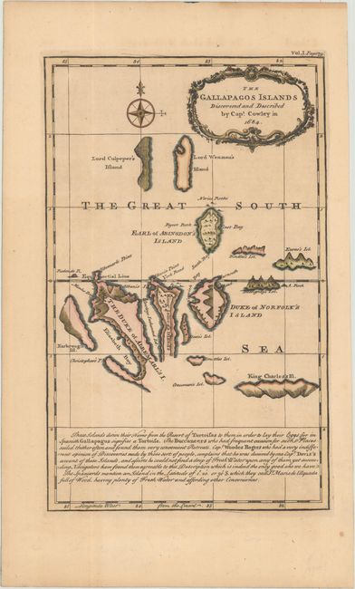 The Gallapagos Islands Discovered and Described by Capt. Cowley in 1684