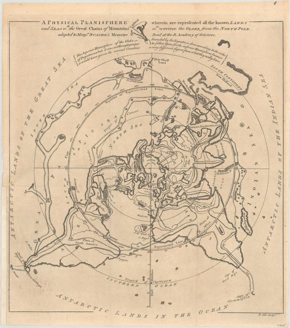 A Physical Planisphere Wherein Are Represented All the Known Lands and Seas wth. the Great Chains of Mountains...