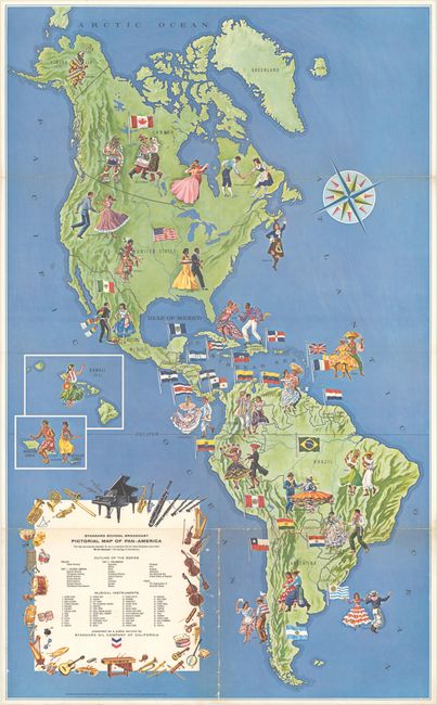 Standard School Broadcast Pictorial Map of Pan-America