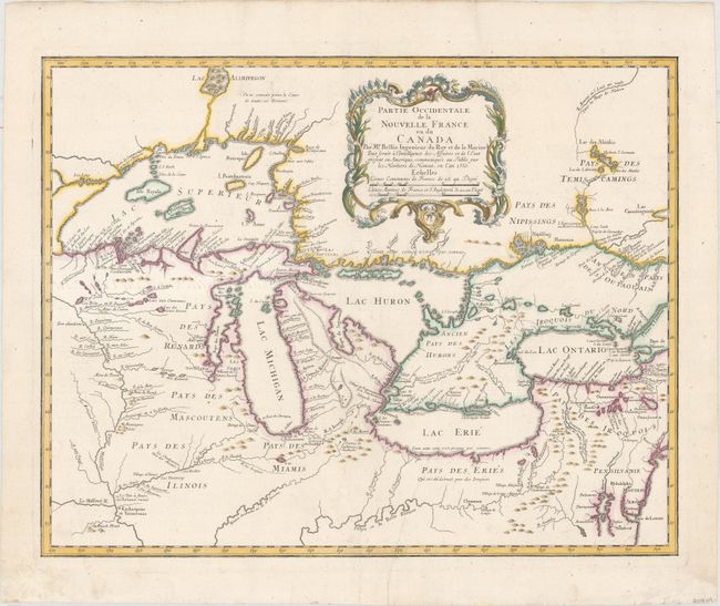 Partie Occidentale de la Nouvelle France ou du Canada par Mr. Bellin...