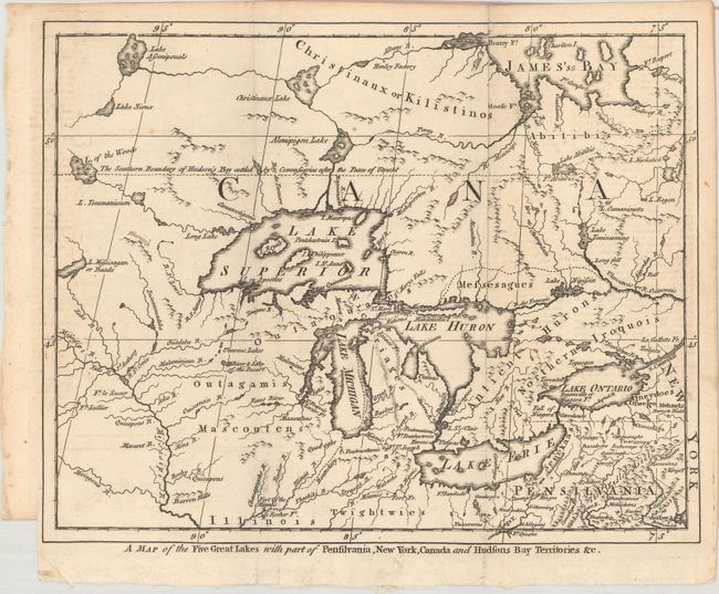 A Map of the Five Great Lakes with Part of Pensilvania, New York, Canada and Hudsons Bay Territories &c.