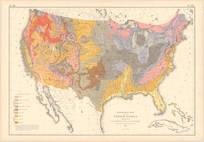Geological Map of the United States Compiled by C.H. Hitchcock and W. P. Blake from Sources Mentioned in the Text