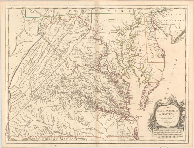 Carte de la Virginie et du Maryland Dressee sur la Grande Carte Angloise de Mrs. Josue Fry et Pierre Jefferson