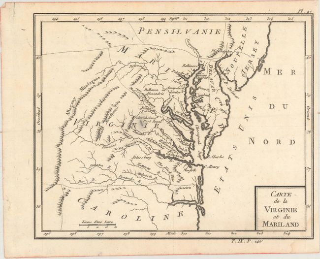 Carte de la Virginie et du Mariland