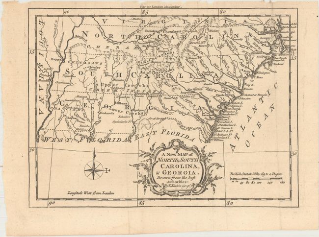 A New Map of North & South Carolina, & Georgia. Drawn from the Best Authorities