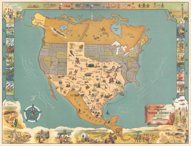Official Texas Brags Map of North America