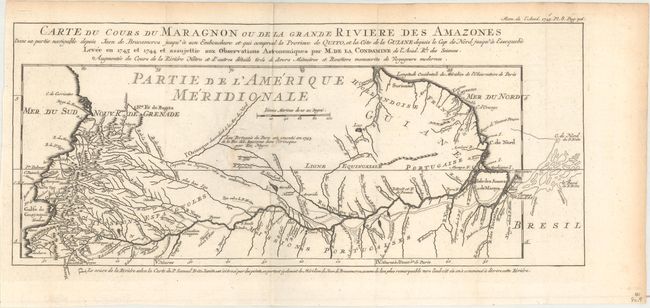 Carte du Cours du Maragnon ou de la Grande Riviere des Amazones dans sa Partie Navigable Depuis Jaen de Bracamoros...