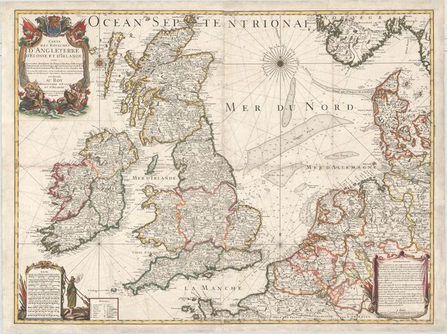 Old World Auctions Auction 162 Lot 431 Carte Des Royaumes D Angleterre D Ecosse Et D Irlande Avec Les Costes Maritimes De France Pais Bas D Allemagne Danemarck Et Norvege