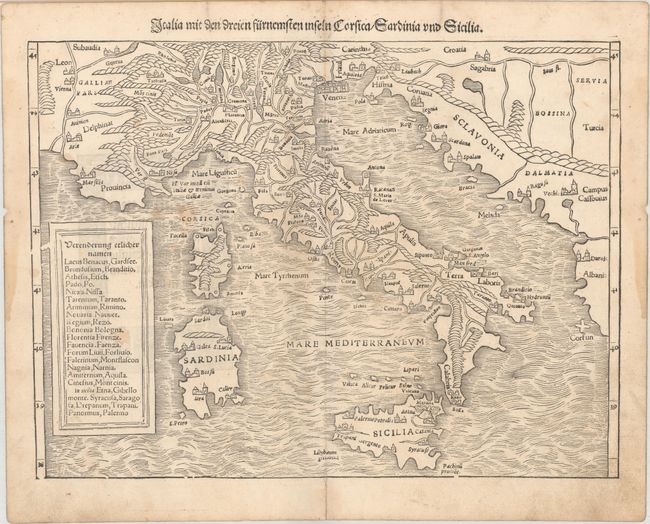 Italia mit den Dreien Furnemsten Inseln Corsica / Sardinia und Sicilia