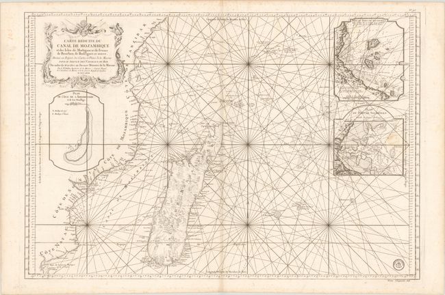 Carte Reduite du Canal de Mozambique et des Isles de Madagascar de France de Bourbon, de Rodrigues et Autres...