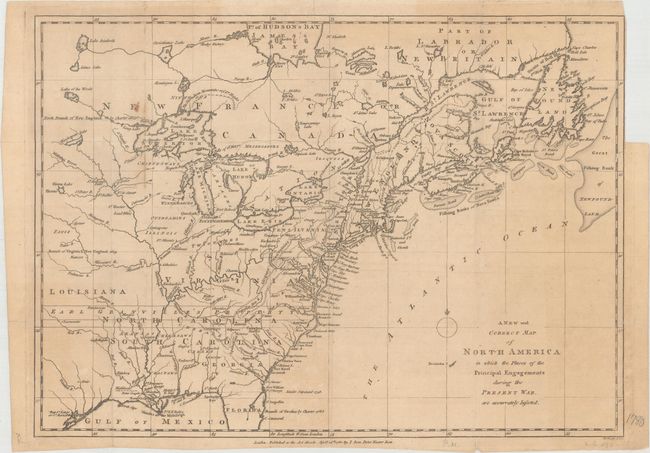 A New and Correct Map of North America in Which the Places of the Principal Engagements During the Present War, Are Accurately Inserted