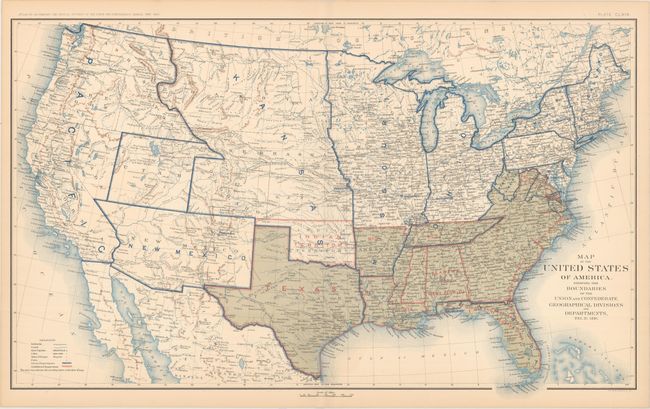 Map of the United States of America, Showing the Boundaries of the Union and Confederate Geographical Divisions and Departments, Dec. 31, 1861