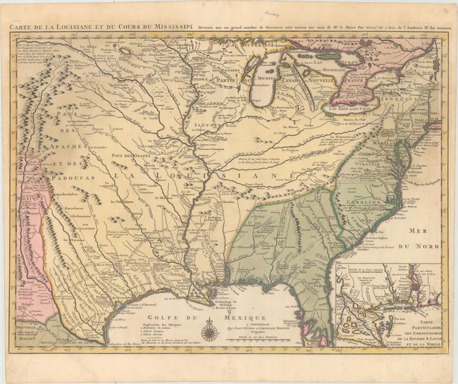 Carte de la Louisiane et du Cours du Mississipi Dressee sur un Grand Nombre de Memoires Entr' Autres sur Ceux de Mr. le Maire