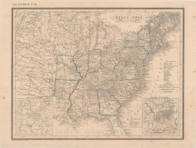 Carte des Etats-Unis et du Territoire Missouri