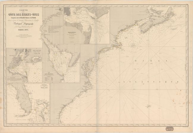 Carte de la Cote des Etats-Unis Comprise Entre la Nouvelle-Ecosse et la Floride Dressee d'Apres les Travaux Americains & Anglais