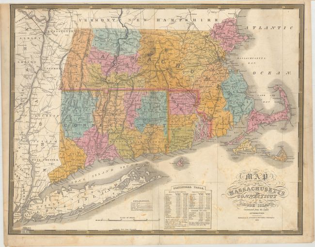 Map of Massachusetts Connecticut and Rhode Island Constructed from the Latest Authorities