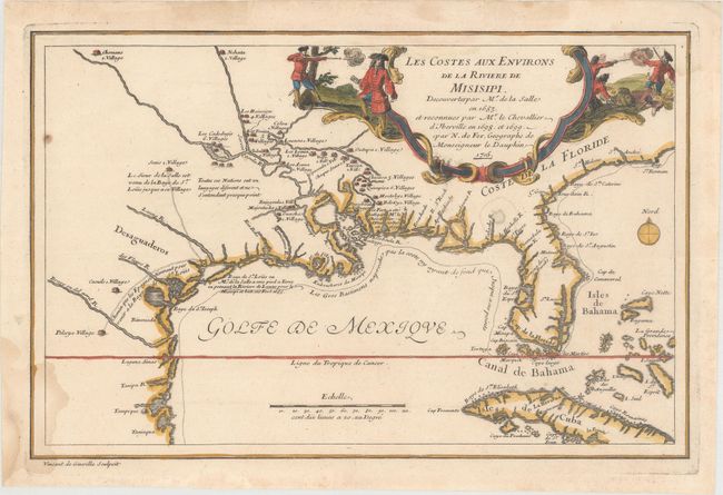 Les Costes aux Environs de la Riviere de Misisipi. Decouvertes par Mr. de la Salle en 1683. et Reconnues par Mr. le Chevallier d'Jberville en 1698. et 1699