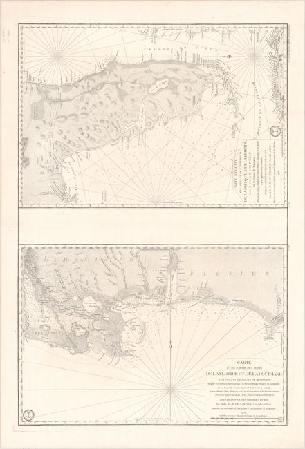 Carte d'une Partie des Cotes de la Floride et de la Louisiane... [on sheet with] Carte Reduite des Cotes et de l'Interieur de la Presqu'ile de la Floride...