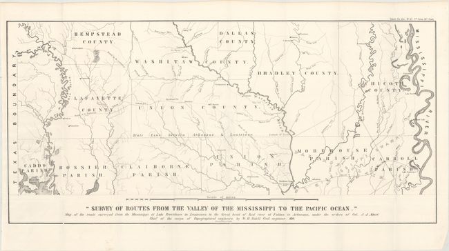 Survey of Routes from the Valley of the Mississippi to the Pacific Ocean. Map of the Route Surveyed from the Mississippi at Lake Providence in Louisiana to the Great Bend of Red River...