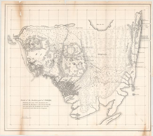Sketch of the Southern Part of Florida, Exhibiting the Routes of the Detachments...