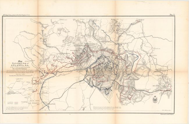 Map Illustrating the Siege of Atlanta, GA. by the U.S. Forces, Under Command of Maj. Gen. W.T. Sherman...