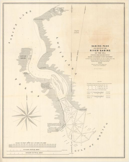 Sabine Pass and Mouth of the River Sabine in the Sea. Surveyed Under the Direction of Major J.D. Graham U.S. Top Engineers...