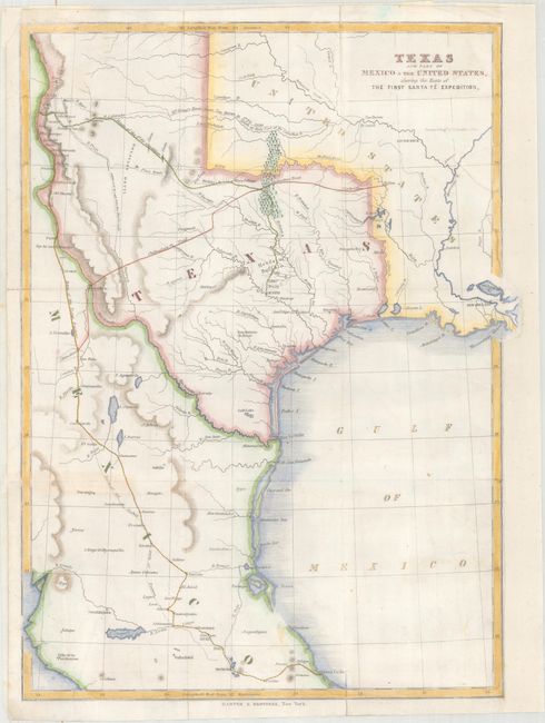 Texas and Part of Mexico & the United States, Showing the Route of the First Santa Fe Expedition