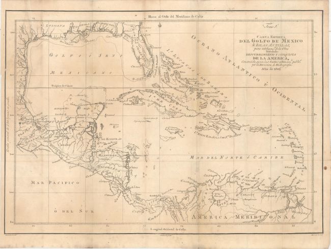 Carta Esferica del Golfo de Mexico e Islas Antillas...