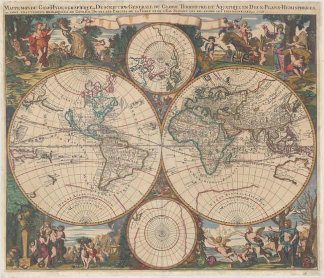 Mappe-Monde Geo-Hydrographique, ou Description Generale du Globe Terrestre et Aquatique en Deux-Plans-Hemispheres...