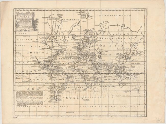 A New & Accurate Chart of the World. Drawn from the Authentic Surveys, Assisted by the Most Approved Modern Maps & Charts & Regulated by Astronl. Observations...