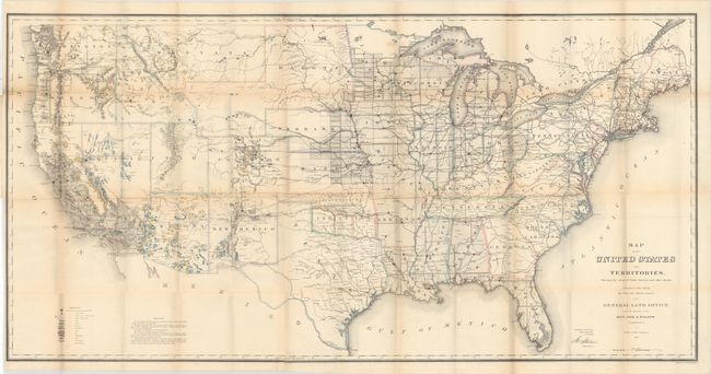 Map of the United States and Territories. Shewing the Extent of Public Surveys and Other Details...